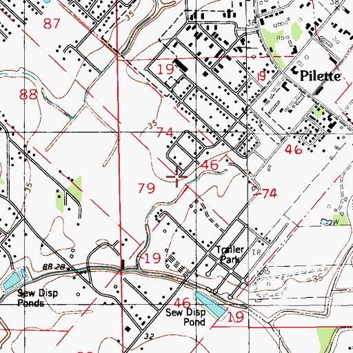 Topographic Map of Ward Four, LA