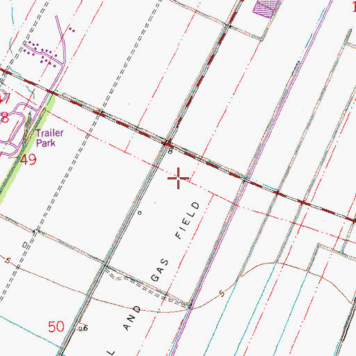 Topographic Map of Ward One, LA