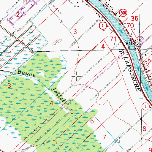 Topographic Map of Ward Four, LA