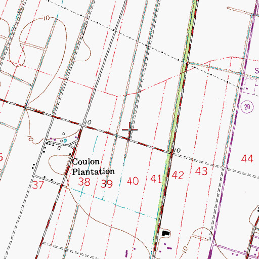 Topographic Map of Ward Five, LA