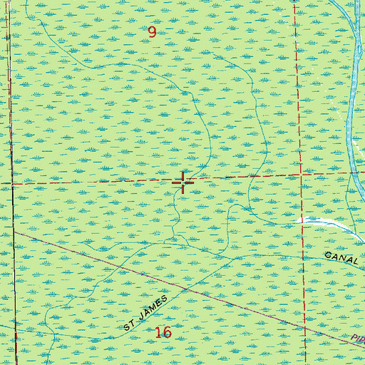 Topographic Map of Ward Six, LA