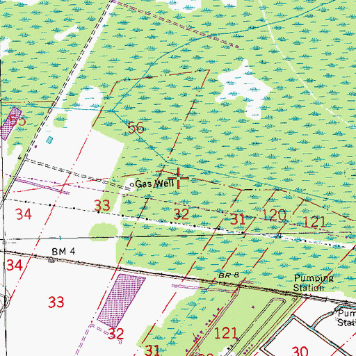 Topographic Map of Ward Seven, LA