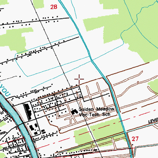 Topographic Map of Ward Ten, LA