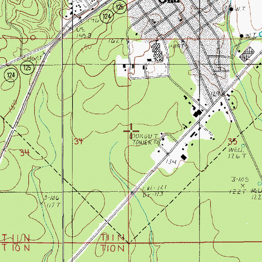Topographic Map of Ward Two, LA