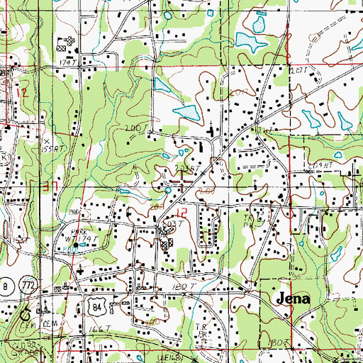 Topographic Map of Ward Five, LA