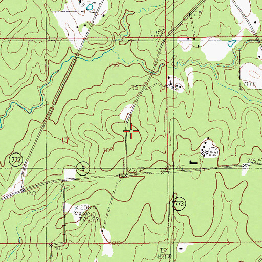 Topographic Map of Ward Seven, LA