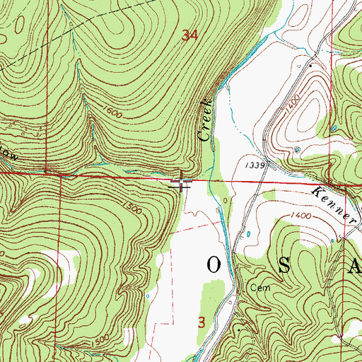 Topographic Map of Sally Hollow, AR