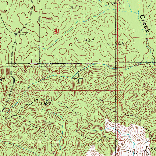 Topographic Map of Ward Nine, LA