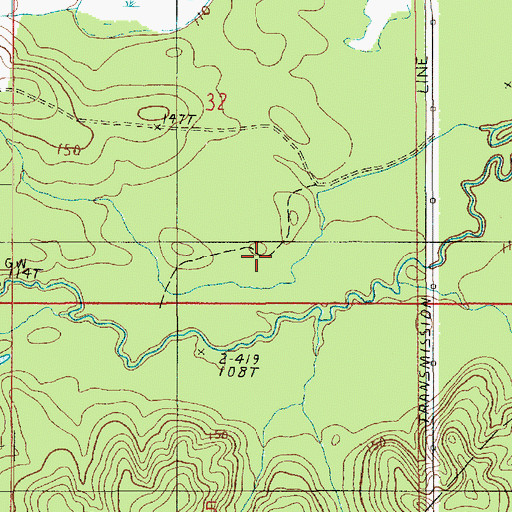 Topographic Map of Ward Four, LA
