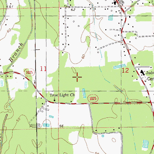 Topographic Map of Ward One, LA