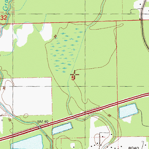 Topographic Map of Ward Two, LA