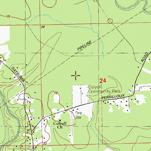 Topographic Map of Ward Three, LA