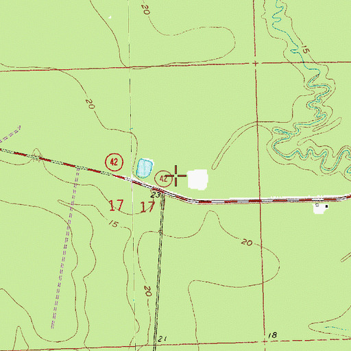 Topographic Map of Ward Four, LA