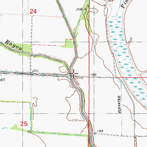 Topographic Map of Salt Bayou, AR