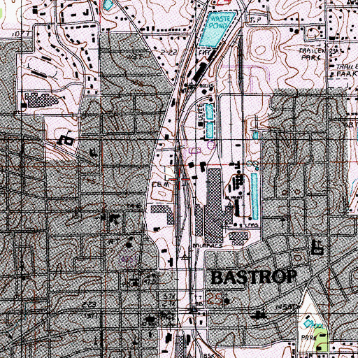 Topographic Map of Ward Four, LA
