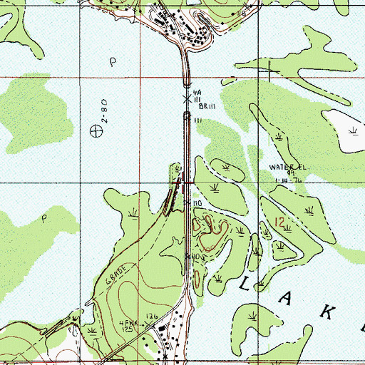 Topographic Map of Ward Two, LA
