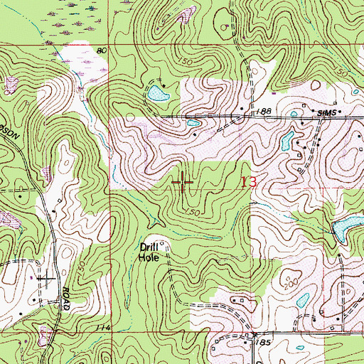 Topographic Map of Ward Six, LA