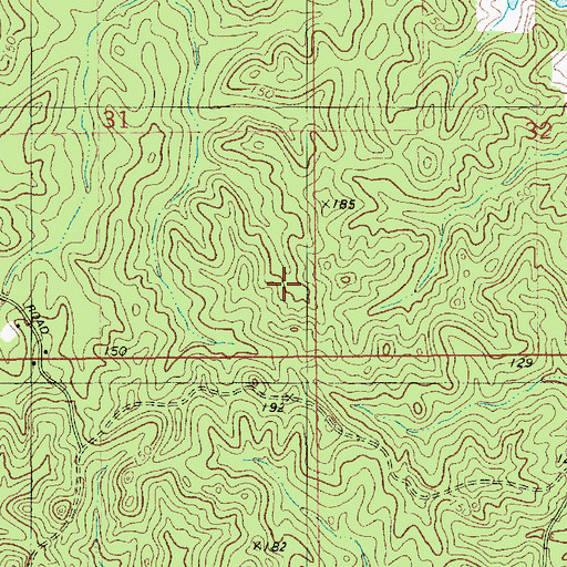 Topographic Map of Ward Nine, LA