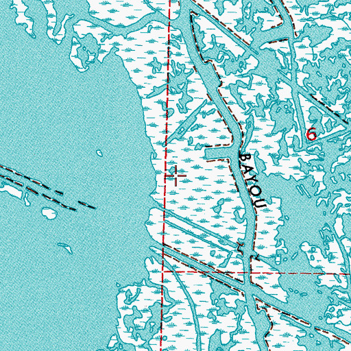 Topographic Map of Ward Three, LA