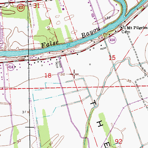 Topographic Map of Ward Six, LA