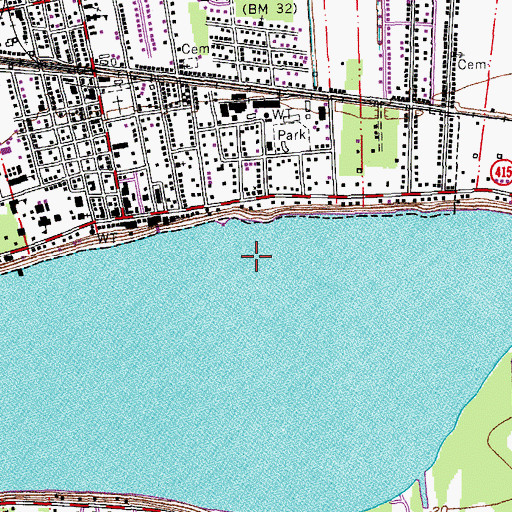 Topographic Map of Ward Seven, LA