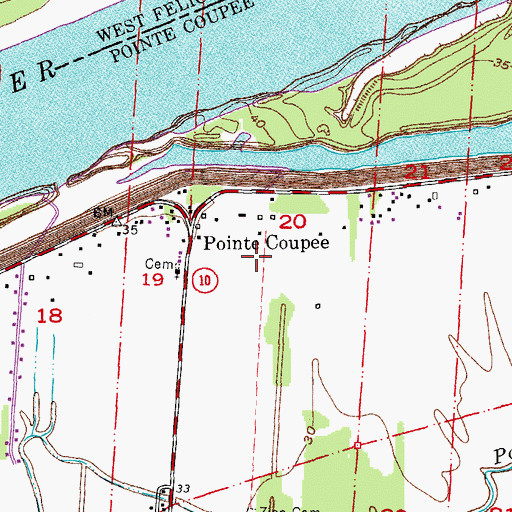 Topographic Map of Ward Nine, LA