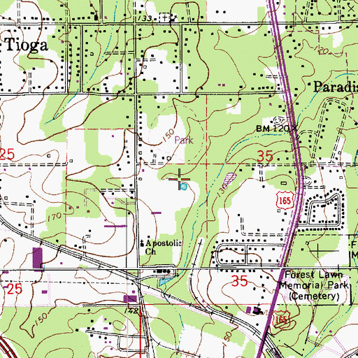 Topographic Map of Rigolette Ward Ten, LA