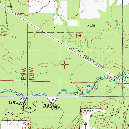 Topographic Map of Ward One, LA