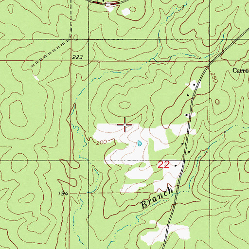 Topographic Map of Ward Two, LA