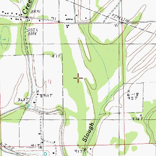 Topographic Map of Ward One, LA