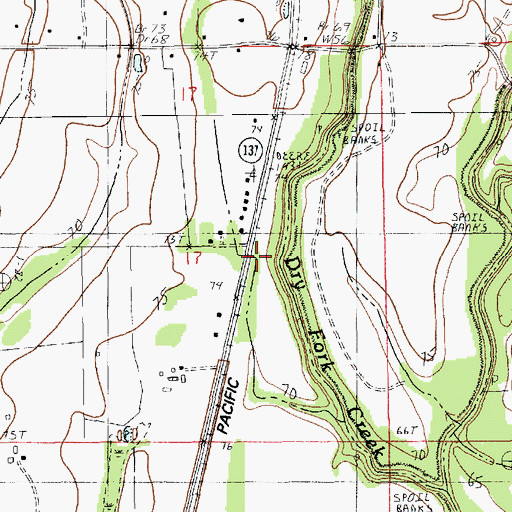 Topographic Map of Ward Four, LA