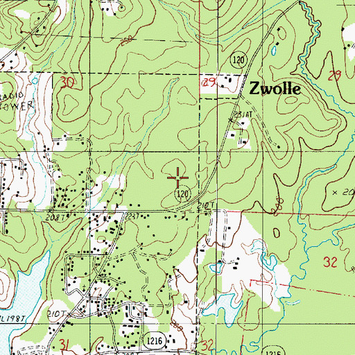 Topographic Map of Ward Eight, LA