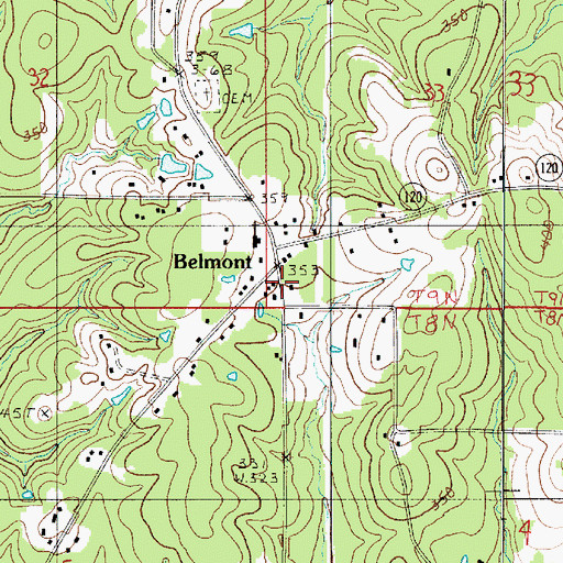 Topographic Map of Ward Nine, LA
