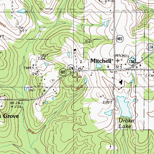 Topographic Map of Ward Ten, LA