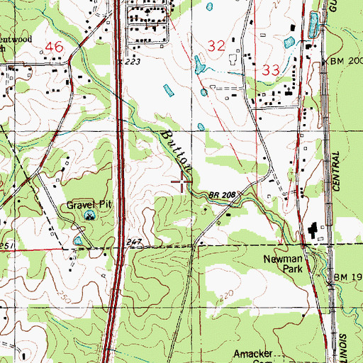 Topographic Map of Ward One, LA