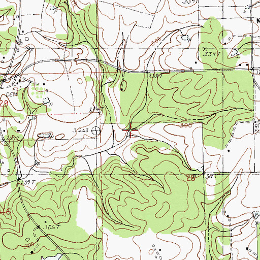Topographic Map of Ward Two, LA
