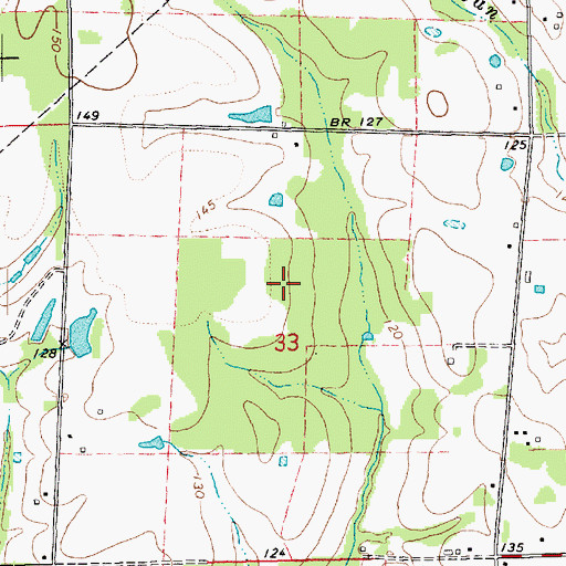 Topographic Map of Ward Five, LA