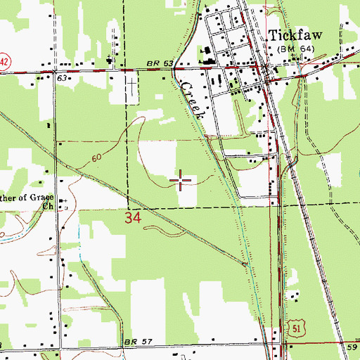 Topographic Map of Ward Six, LA