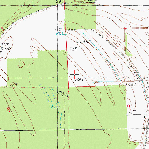Topographic Map of Ward One, LA