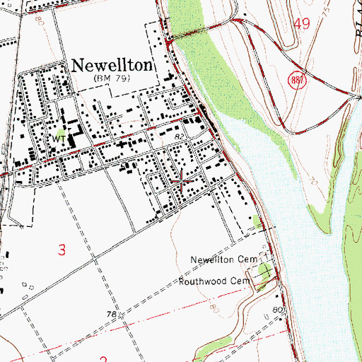 Topographic Map of Ward Two, LA