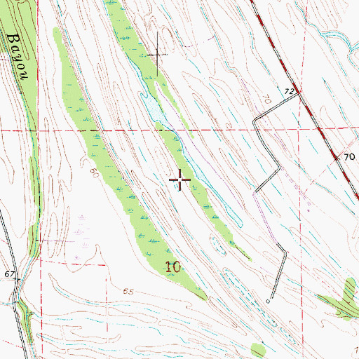 Topographic Map of Ward Four, LA