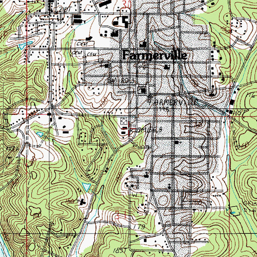 Topographic Map of Ward One, LA