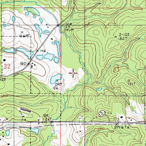 Topographic Map of Ward Three, LA