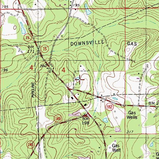 Topographic Map of Ward Five, LA