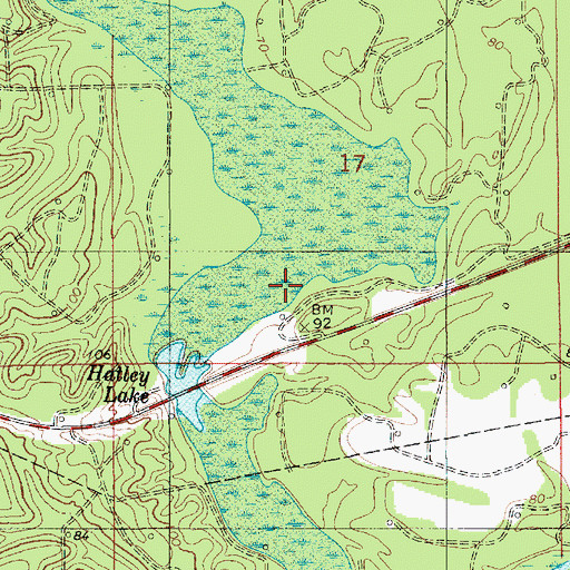 Topographic Map of Ward Eight, LA