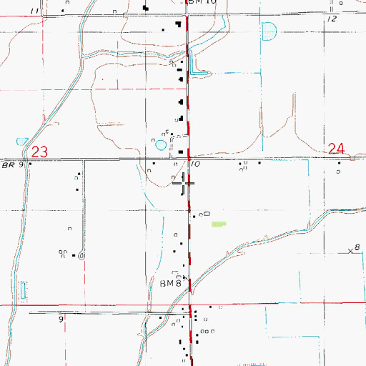 Topographic Map of Ward One, LA