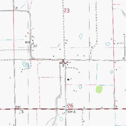 Topographic Map of Ward Two, LA