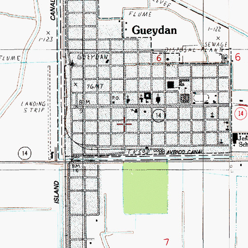 Topographic Map of Ward Eight, LA