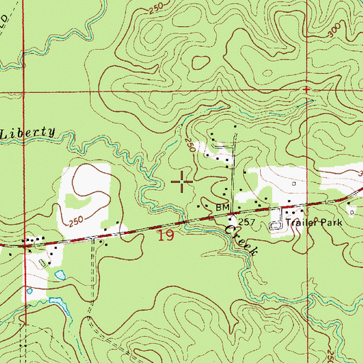 Topographic Map of Ward One, LA