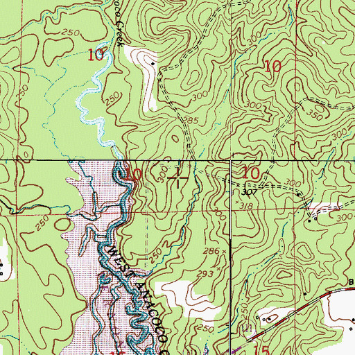 Topographic Map of Ward Two, LA